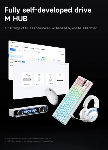 MCHOSE G3 V2 Pro Wireless E-sports Mouse Lightweight Three Mode Bluetooth PAW3395 High Performance 800mAh Game Office 59g Mouse