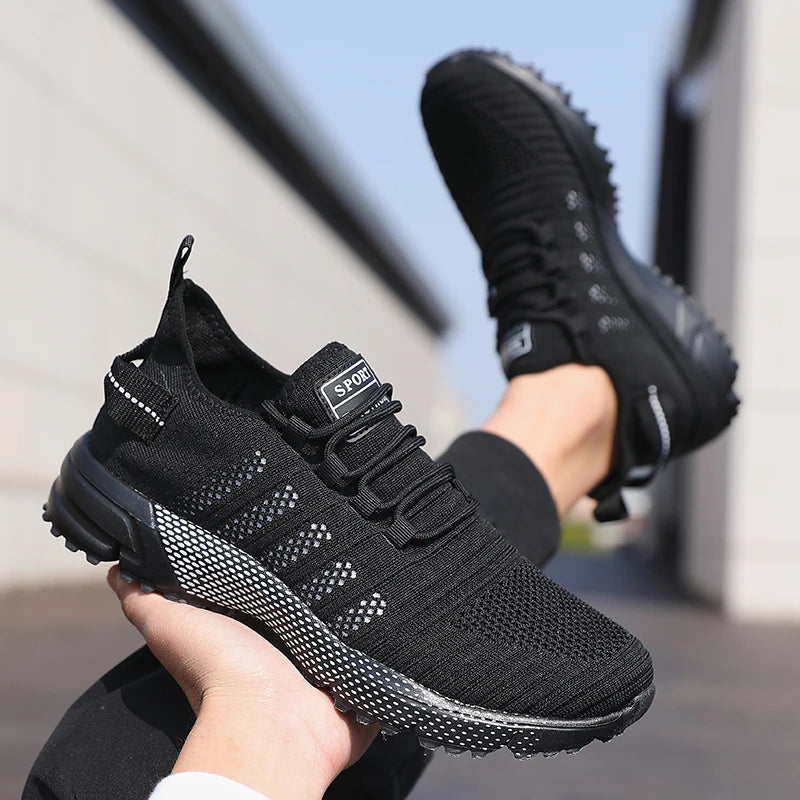 Lässige Herren-Sneaker aus Mesh, leicht und atmungsaktiv, mit weicher Sohle, Slip-on-Laufschuhe, flache Loafers, Trainers, Zapatos Hombre
