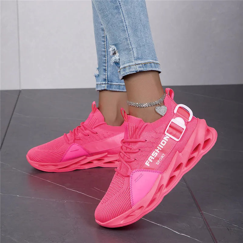 Hot Sale Fashion Purple Casual Sneakers Women Men Blade Running Shoes Big Size 48 Light Breathable Sports Shoes Men Mesh Sneakers