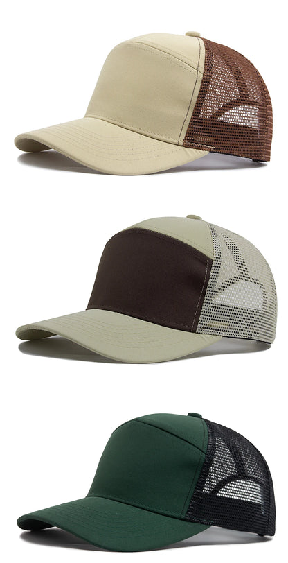 Casquette de baseball 7 panneaux d'été, casquettes en maille tendance hip-hop pour hommes, casquette de camionneur, visière, casquette à visière rigide, casquette snapback, pour femmes, unisexe, nouvelle marque tendance