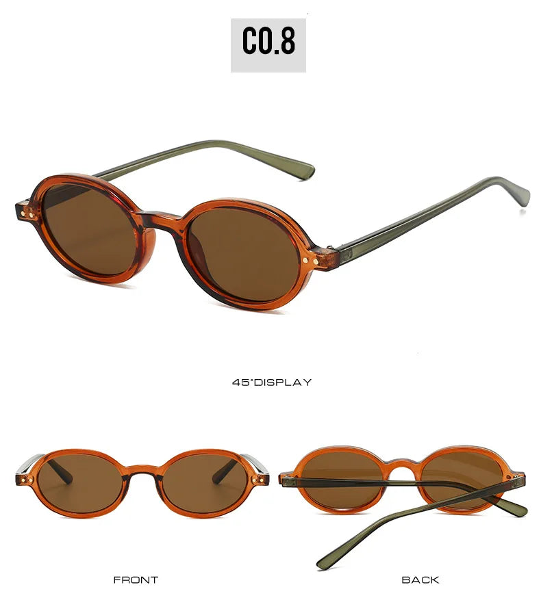 2026 Retro Small Round Frame Eyewear | Double Gold Rivet Accent | High-End Styling Sunglasses
