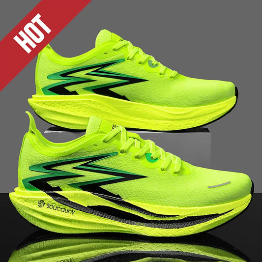 Zapatillas de running nuevas con placa de carbono para maratón, deportivas para hombre, transpirables y ligeras, zapatillas deportivas cómodas antideslizantes para mujer, estilo casual