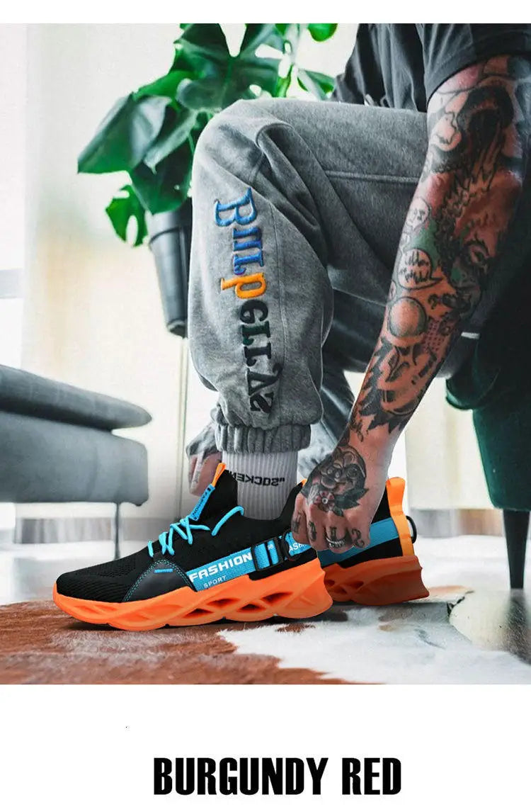 Hot Sale Fashion Purple Casual Sneakers Women Men Blade Running Shoes Big Size 48 Light Breathable Sports Shoes Men Mesh Sneakers