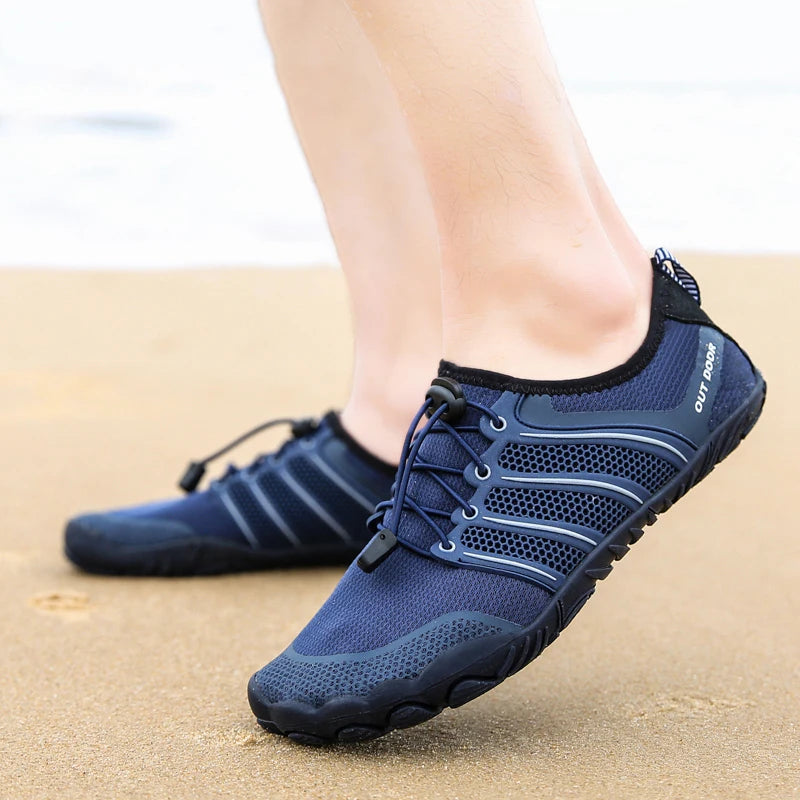 Men's Minimalist Running Cross Training Shoes Barefoot Shoes Big Toe Box Five Finger Shoes Saguaro Barefoot Pit Viper Paracord
