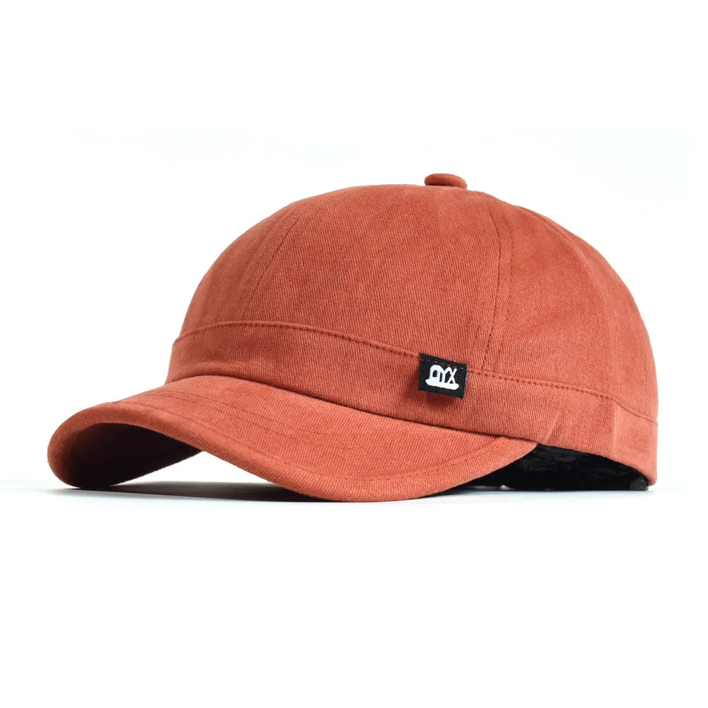 Vintage baseballkasket med kort skygge i bomuld til mænd og kvinder – blød »dad hat« i justerbar trucker-stil med lav profil