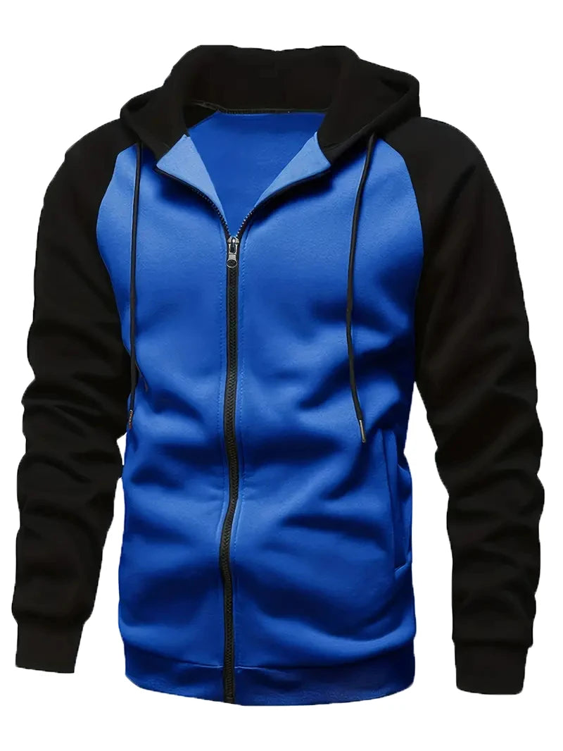 Autumn Winter New Zipper Fleece Hooded Coat Casual Men Women Plus Size Loose Pullover Fashion Raglan Sleeves Sweatshirt Top