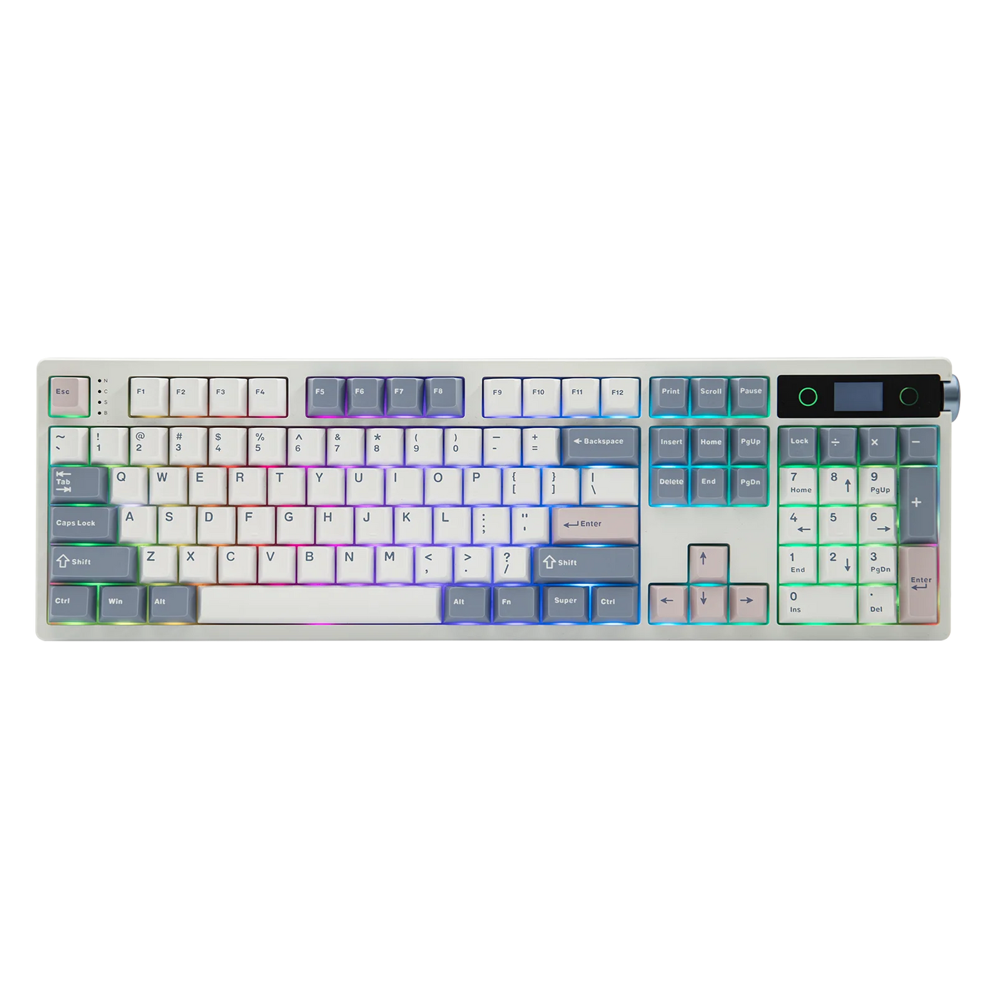 EPOMAKER TH108 PRO 100% Full-Sized Hot-Swap Wired/BT/2.4Ghz Wireless Mechanical Keyboard with Screen & Knob 10000mAh Battery