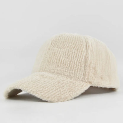Autumn Winter Baseball Cap Women Artificial Lamb Wool Hats Keep Warm Cap Plush Baseball Caps Spring Baseball Cap Solid Sunshade