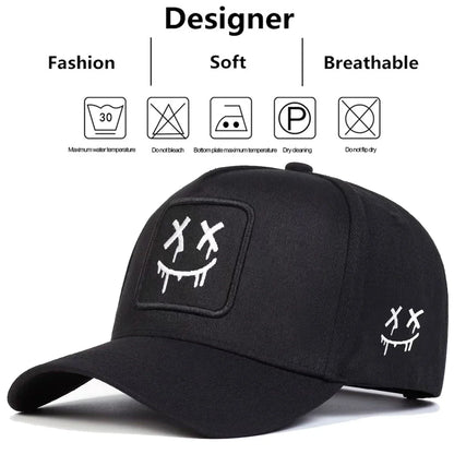 Unisex XX Smiling Face Embroidery Baseball Caps Spring Autumn Outdoor Adjustable Casual Hats Sunscreen Hat Sports Cap