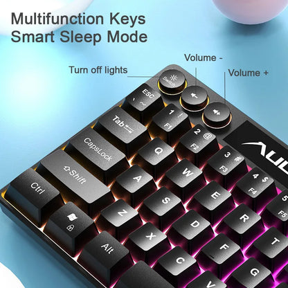 AULA F3061 Wired RGB Gaming Keyboard Membrane Keyboar 60% Gamer klawiatura pc teclado de computador usb teclados cute key board