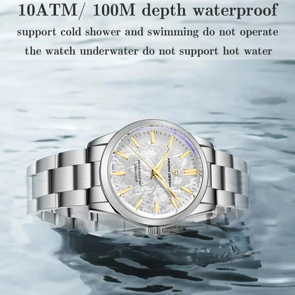 PAGANI DESIGN 40MM Meteorit-Zifferblatt Herren-Quarzuhr Luxus Business Saphir 316L Edelstahl 100M wasserdichte Uhr für Herren