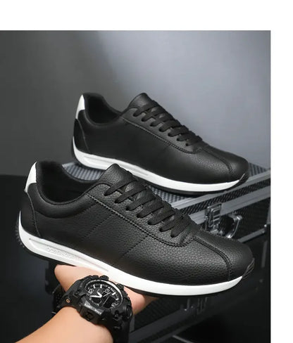 Leisure Running Summer Fashion Anti-Slip Mountaineering PU Leather Sports Shoes, Tennis Trend, Hot Selling Men’s White Flat Shoes