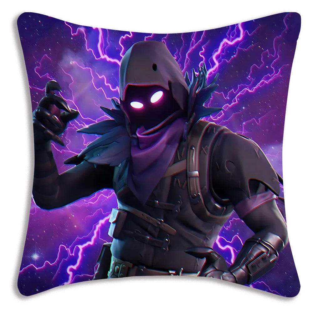 Anime game Fortnites Pillow Covers Cartoon Sofa Decorative Home Double-sided Printing Short Plush Cute Cushion Cover