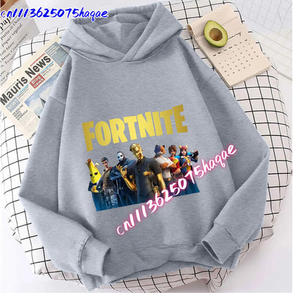 New Fortnite Kids Sweatshirts Cartoon Game Character Printed Hoodie Autumn Casual Children’s Tops Winter Baby Boys Clothing