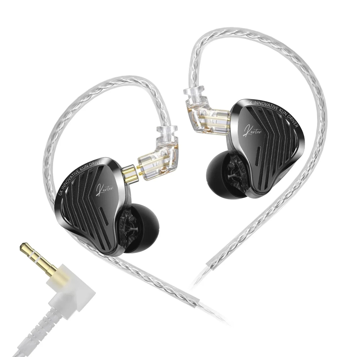 Kz Gk Kunten 1DD Dynamic Drive Earphone Hifi IEMs in ear Earbuds 2pin Detachable Cable Metal Gamer Audiophile headset