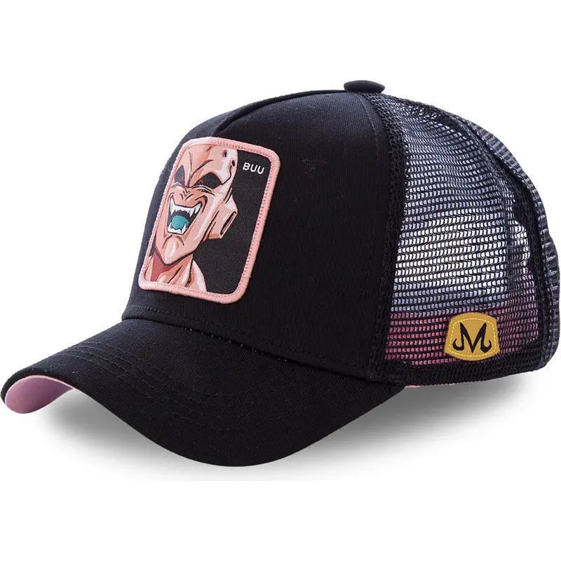Șapcă Dragon Ball Son Goku de vară pentru călătorii, cu cozoroc, pentru bărbați, brodată, în stil hip-hop, din plasă, cu vizieră de soare, șapcă de baseball, pentru sport în aer liber