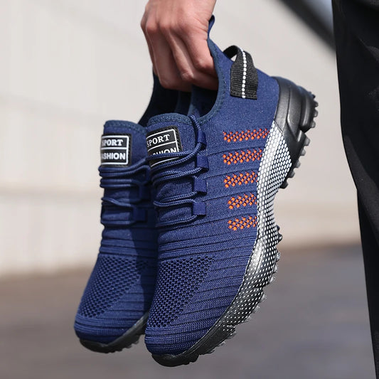 Zapatillas casuales para hombre de malla, ligeras, transpirables, con suela suave, calzado deportivo sin cordones tipo mocasín para hombre