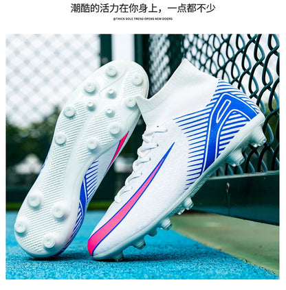 High Top Football Boots Men's Large Size 47 Training Sports AG Long Nail TF Broken Nail Ball Shoes Net Lining Rubber Outsole
