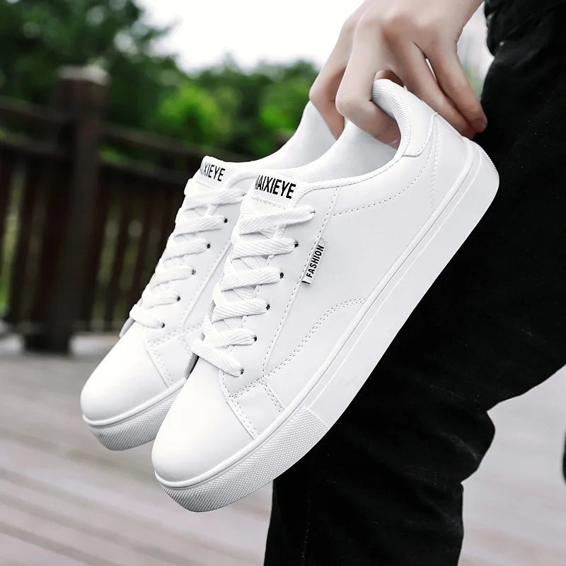 Zapatillas casuales de skate para hombre, blancas, para exteriores y ocio, transpirables, para caminar, planas, Chaussure Homme 39-48