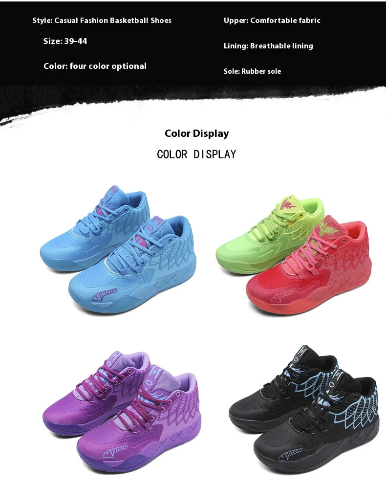 Three-ball generation Lamelo Ball basketball shoes Yin-yang high-top practical youth student basketball shoes men's sports shoes