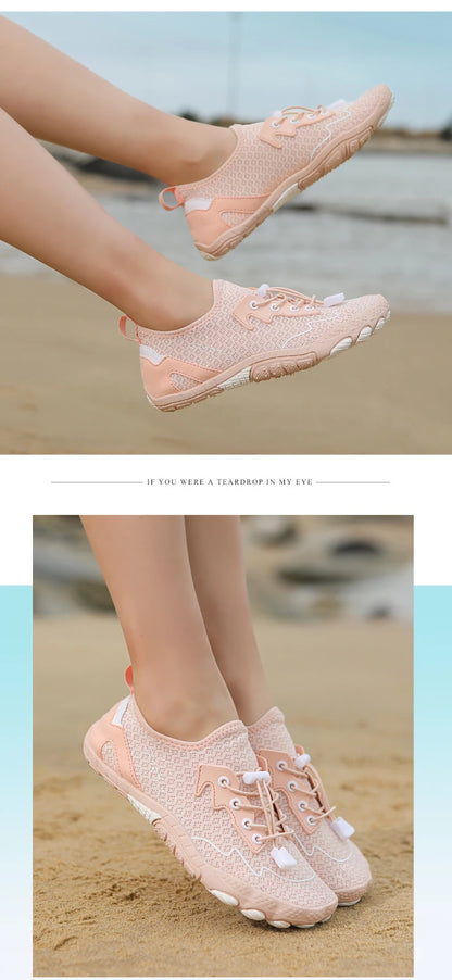 New Barefoot Wading Shoes Men and Women Mesh Quick-Drying Beach Shoes Outdoor Non-Slip Swimming Shoes Unisex Water Sports Shoes