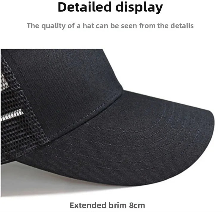 65-70cm Large Size Mesh Baseball Cap, Big Head Circumference Hat Summer Men's Breathable Sun Hats