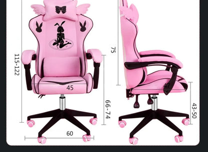 Pink Gaming Chair High-quality Girls Cartoon Home Live Gamer Chair Comfortable Swivel Adjustable Office Computer Furniture
