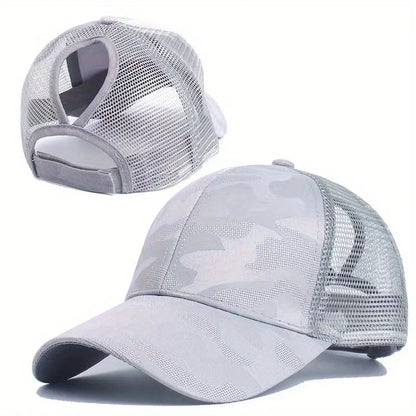 Baseballkasketter til kvinder med hestehale, forår/sommer, solhat i netstof, løbekasket med snapback, justerbar til kvinder og piger, udendørs kasketter med skygge