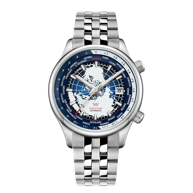 WM Watch Automatic Mechanical Men Watches High Quality Sapphire World Time Original Recognized Brand Welly Merck Watch Man WM057