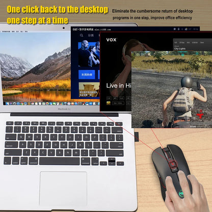 2.4G USB-C Wireless Mouse Rechargeable Gaming Mouse 3600DPI 7 Button Type-c Mute Mice for Macbook Laptop PC Game Mouse Computer