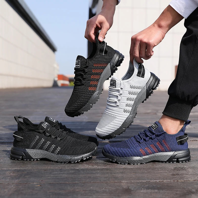 Lässige Herren-Sneaker aus Mesh, leicht und atmungsaktiv, mit weicher Sohle, Slip-on-Laufschuhe, flache Loafers, Trainers, Zapatos Hombre