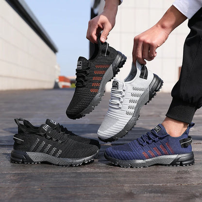 Lässige Herren-Sneaker aus Mesh, leicht und atmungsaktiv, mit weicher Sohle, Slip-on-Laufschuhe, flache Loafers, Trainers, Zapatos Hombre