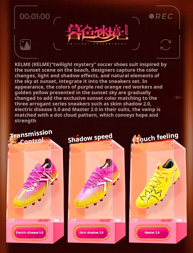 Kelme High-end Football Shoes Short Nail Anti Slip Football Boots Artificial Grass Cushioning Training Mg Football Shoes