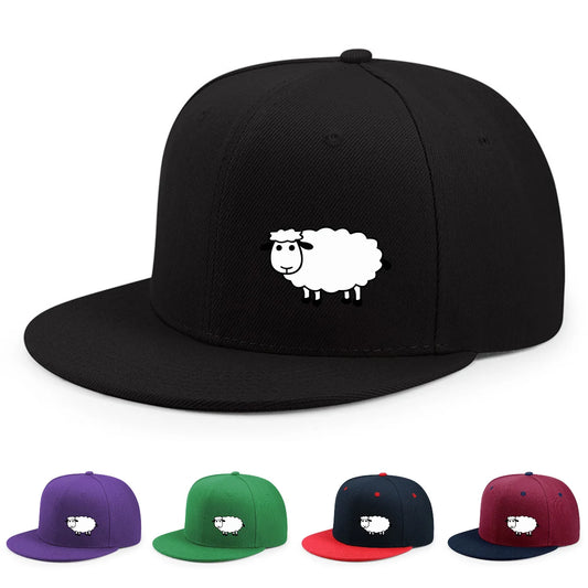 Unisex Adjustable Baseball Cap - Street Style Flat Brimmed Sheep Pattern Hat Casual Versatile And Personalized Hat