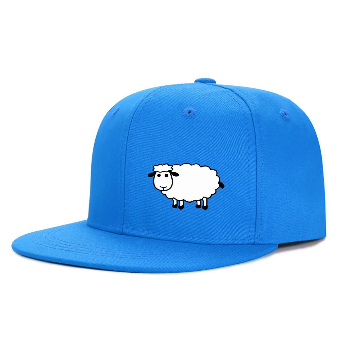 Unisex Adjustable Baseball Cap - Street Style Flat Brimmed Sheep Pattern Hat Casual Versatile And Personalized Hat
