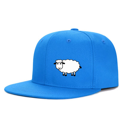 Unisex Adjustable Baseball Cap - Street Style Flat Brimmed Sheep Pattern Hat Casual Versatile And Personalized Hat