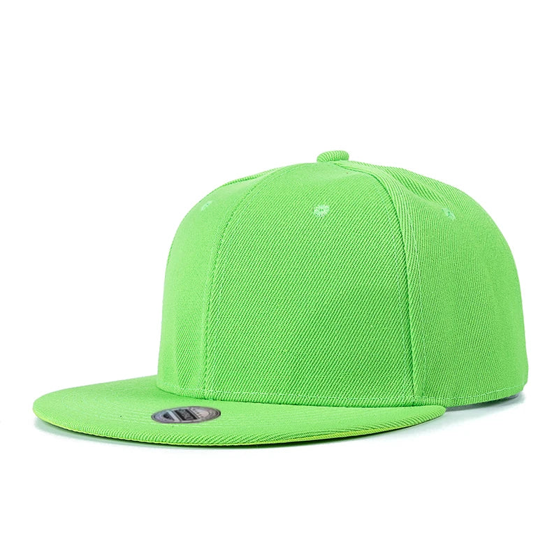 Cap Plain Snapback-kasket til voksne – Hip Hop-baseballkasket til mænd og kvinder – udendørs fritidskasket