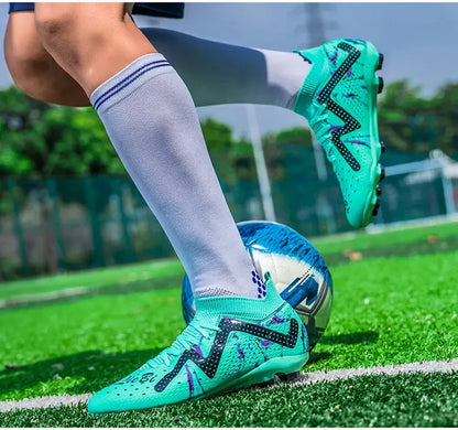 Botas de fútbol oversize para jóvenes y niños, diseño cómodo y flexible, rendimiento estable antideslizante para deportes al aire libre en campo