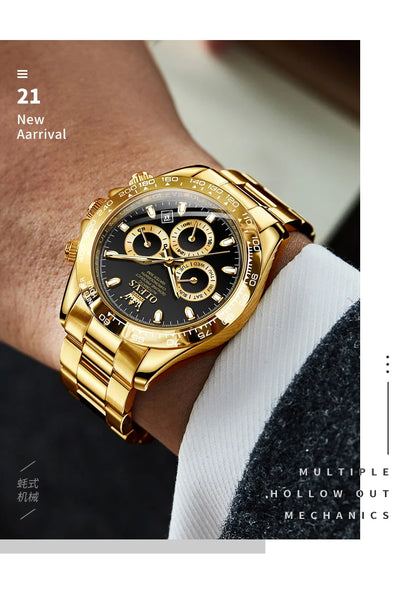 OLEVS 6638 Original Brand Classic Man Watch Luxury Automatic Mechanical Wrist Watches for Men Chronograph Waterproof Men's Watch