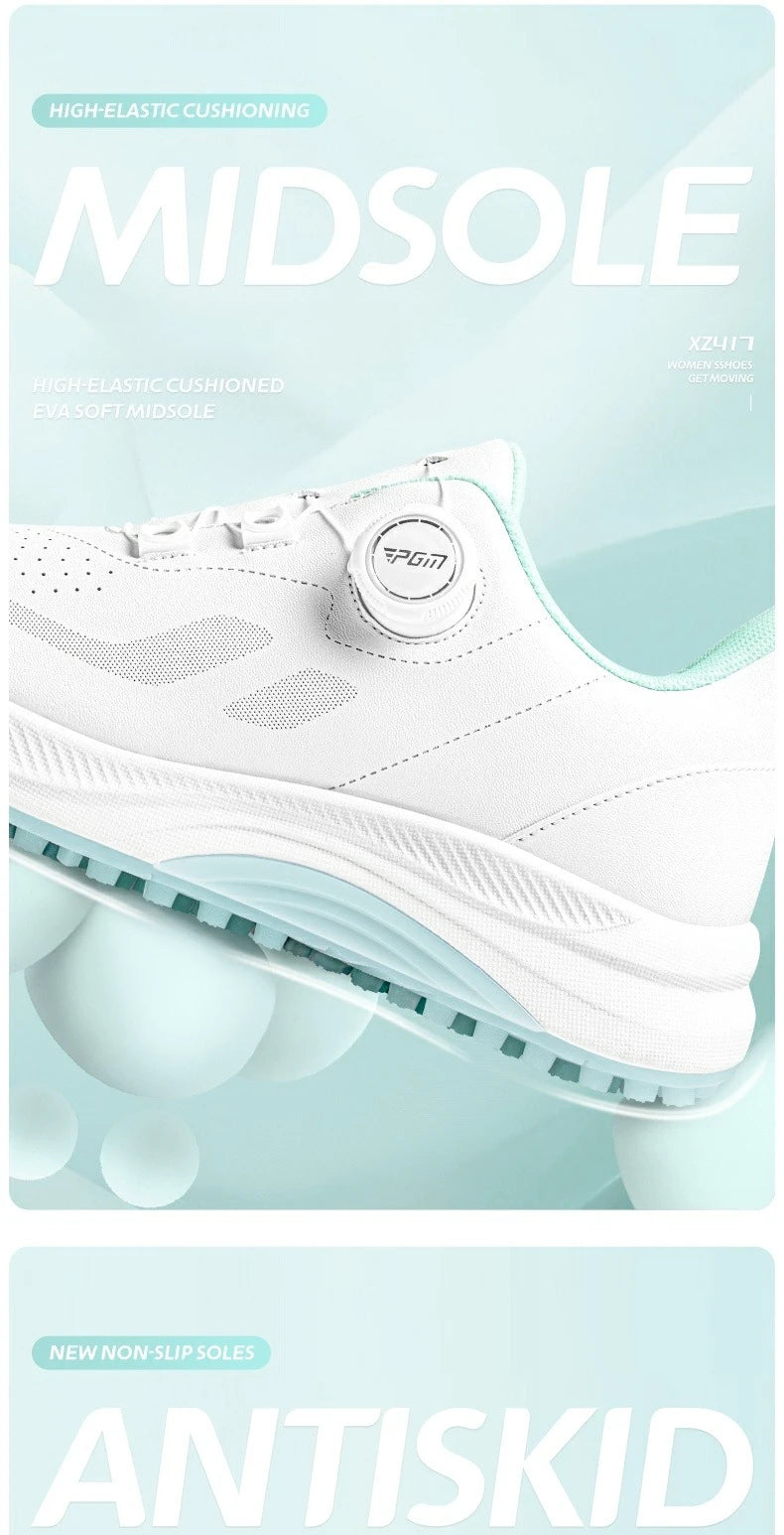 Scarpe da golf da donna PGM estive traspiranti con lacci a rotella, rialzate, antiscivolo, sneakers sportive outdoor coreane XZ417
