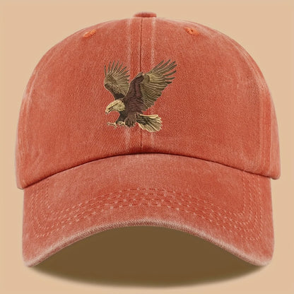 Eagle print baseball cap, adjustable for both men and women, suitable for hiking, fishing, and vacation exploration
