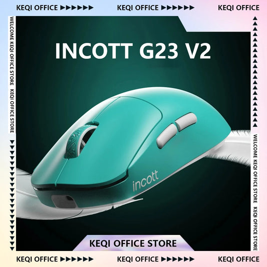 Incott G23 V2 E-sports Mouse 47g Lightweight PAW3395 Wireless 3-mode 8000Hz Polling Rate Ultra Low Latency Game Mice Custom Gift