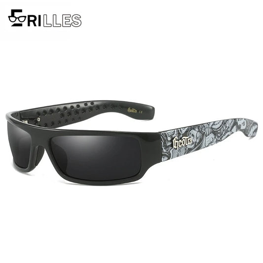 Polarized Chicano Sunglasses, Square Frame Design, UV400 Lens, Hip Hop Streetwear, Retro West Coast Accessory