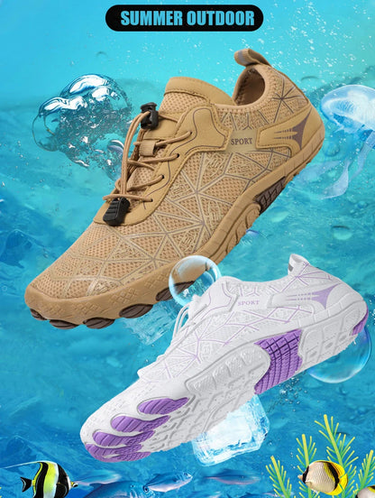 New Barefoot Wading Shoes Men and Women Mesh Quick-Drying Beach Shoes Outdoor Non-Slip Swimming Shoes Unisex Water Sports Shoes