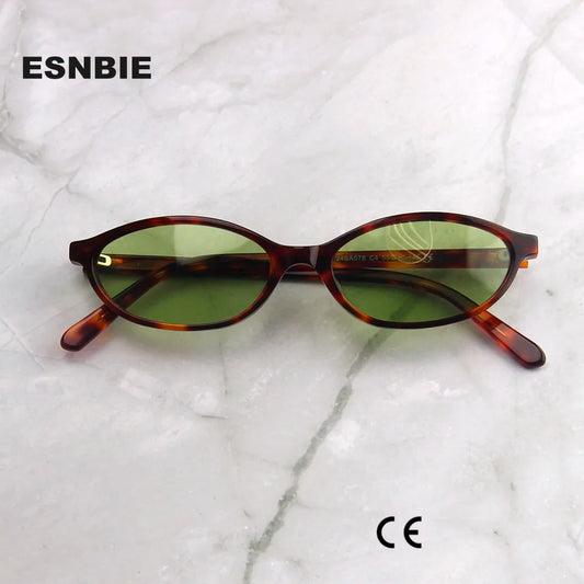 Trendy Acetate Small Oval Sunglasses Women 90'S Outfit Vintage Sun Glasses for Men Fashion Polarized Glasses  UV400 Protection