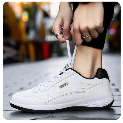 Leather Sneakers for Men, Casual Shoes, Soft Sole, Outdoor Walking Shoes, Sports, Four Seasons