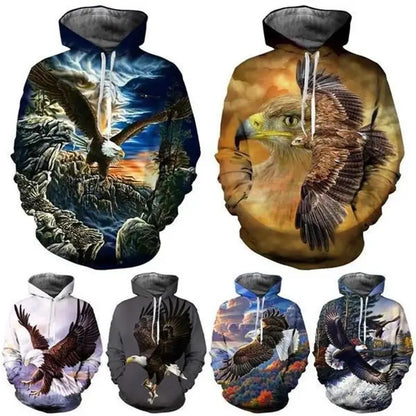 US Eagle Graphic Hoodie Men Clothing 3D Bald Eagle Printing Hoodies Women Pullovers Harajuku Fashion y2k Tops Hoody Sweatshirts