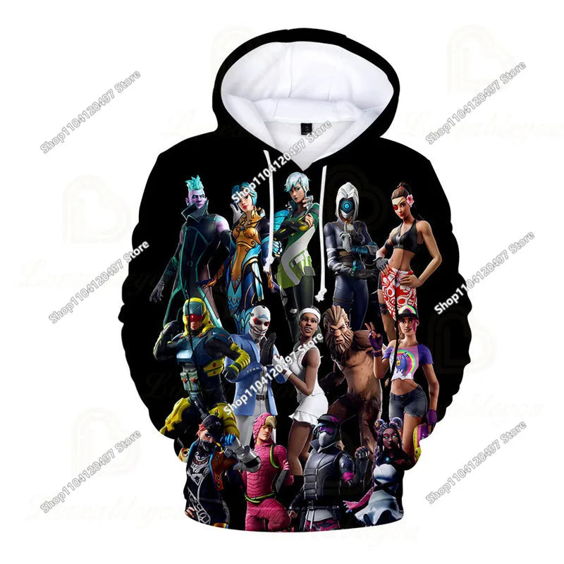 Game Fortnite Hoodies Teenager Boys Hoodie Kids Sweatshirts Cartoon Leisure Outerwear Children Cosplay Pullovers Streetwear Gift