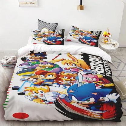 New Duvet Cover Sonic 3D Exquisite Cartoon Anime Digital Printing Bedding Set Comforter Bed Youth Home Decor Children Kids Boys