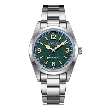 ADDIESDIVE 36mm Bestseller-Herrenuhr AD2518 mit gewölbtem Spiegelglas, 316L-Edelstahl, Herrenuhr, 100m wasserdichte Quarzuhr